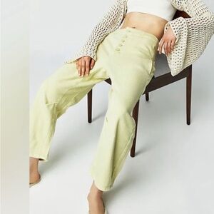 We The Free Osaka Yellow Button-Fly Pants